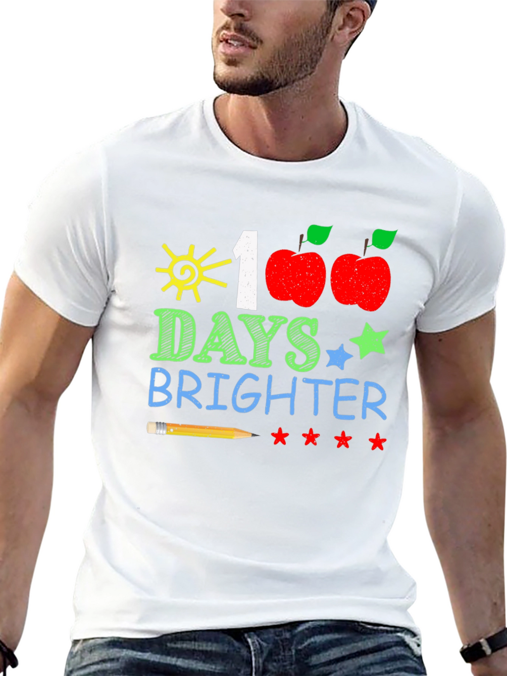 100 Days Brighter T-Shirt Teacher/Student Apparel