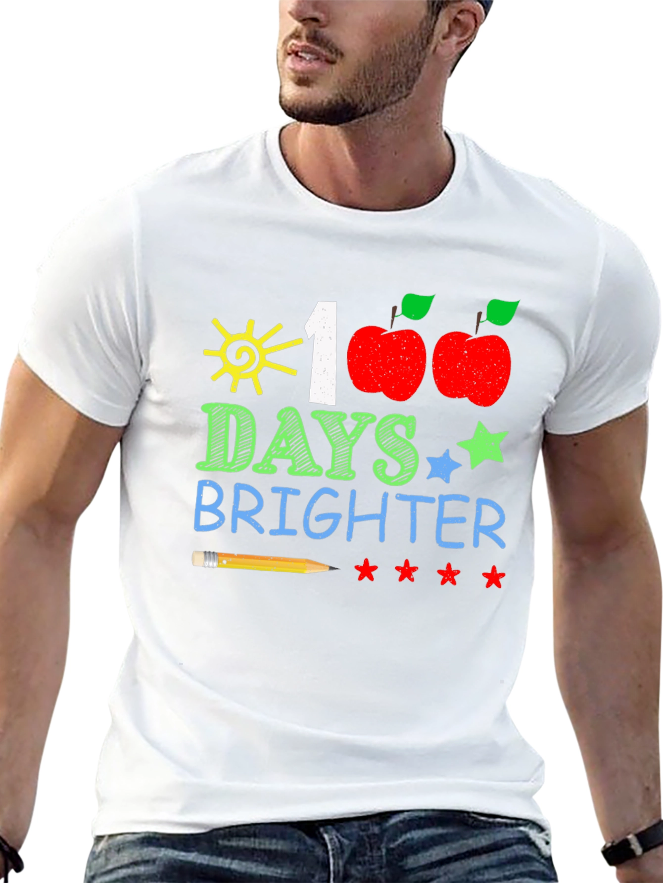 100 Days Brighter T-Shirt Teacher/Student Apparel