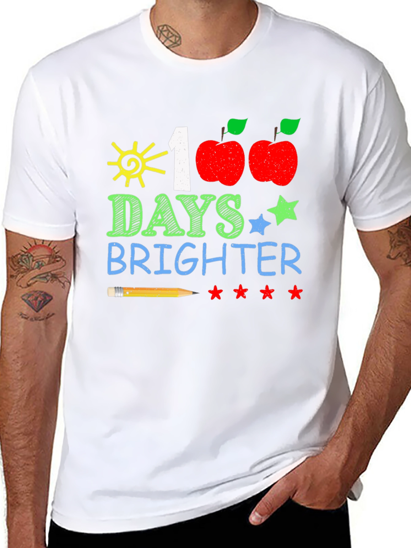 100 Days Brighter T-Shirt Teacher/Student Apparel
