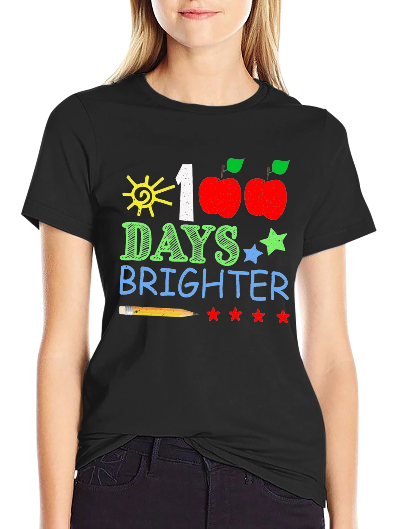 100 Days Brighter T-Shirt Teacher/Student Apparel