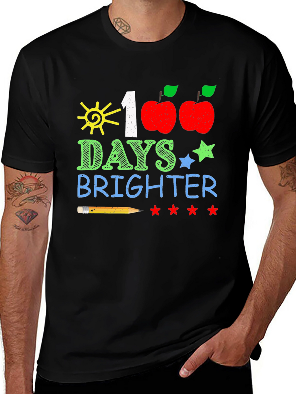 100 Days Brighter T-Shirt Teacher/Student Apparel