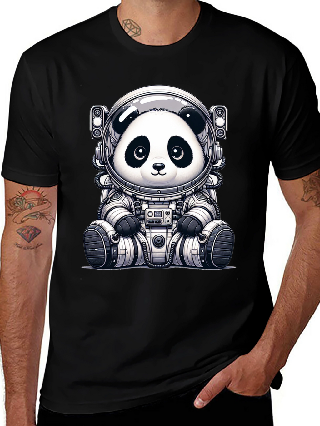 Panda Astronaut Graphic Tee
