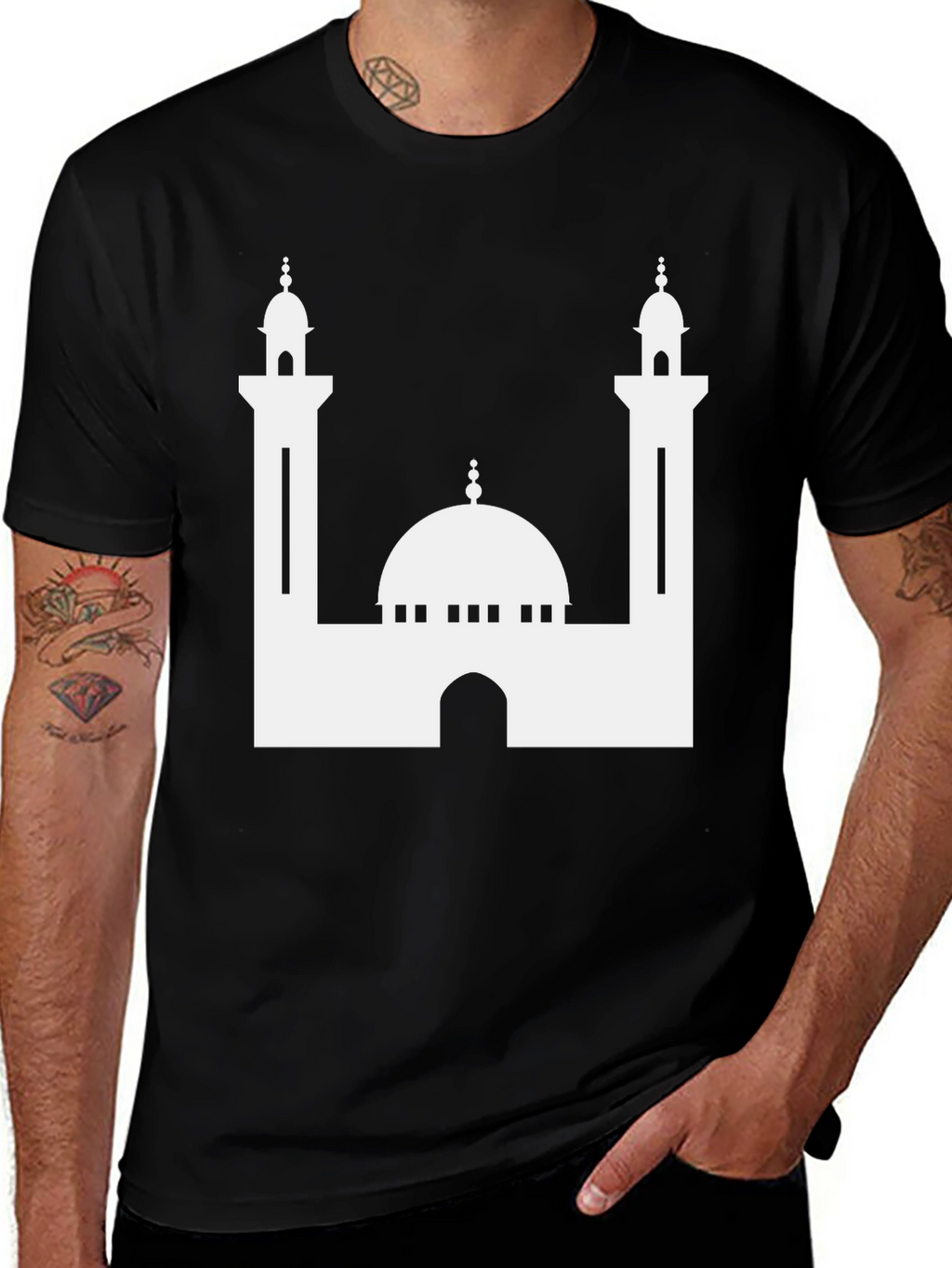 Mosque Graphic Black T-Shirt