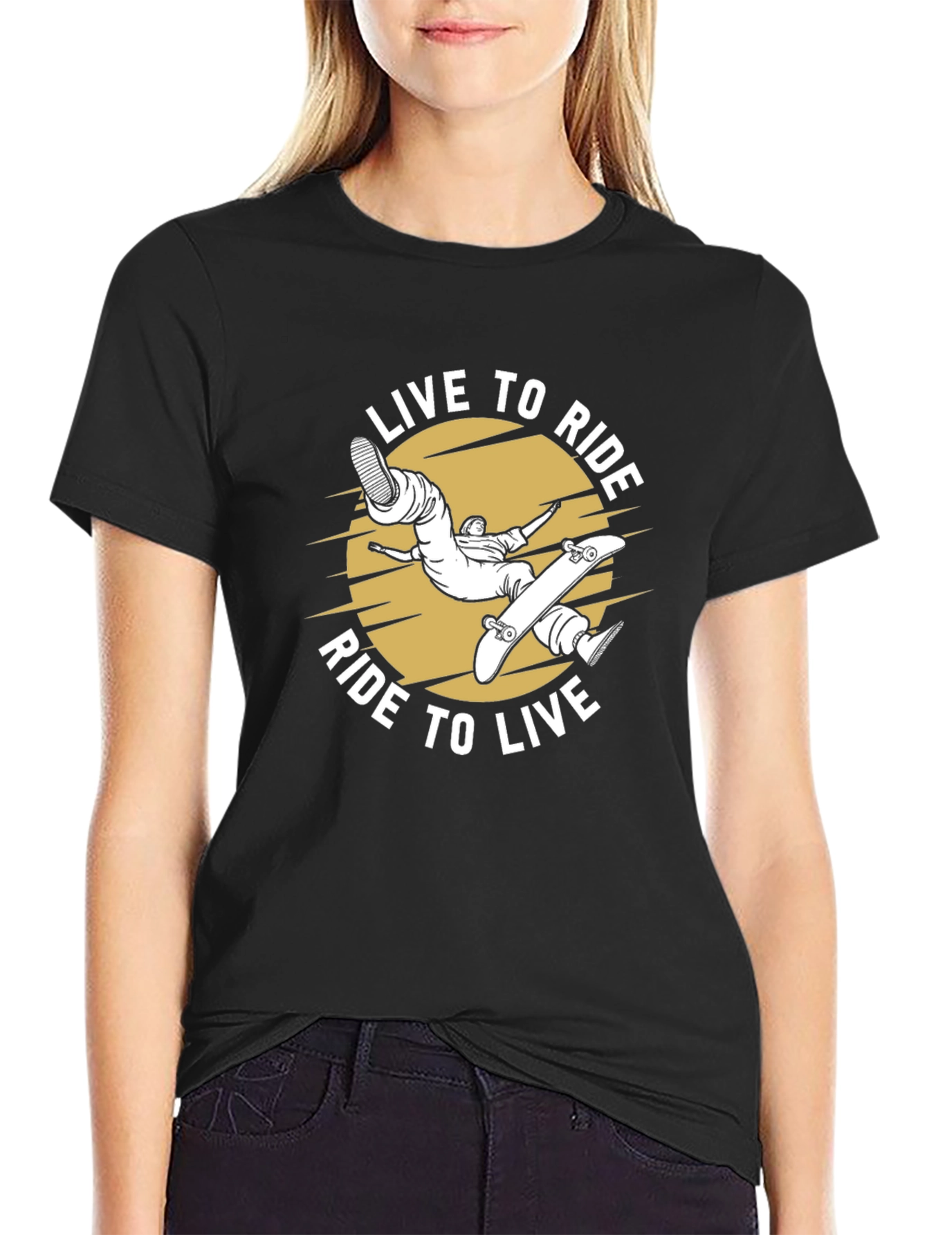 Skater T-Shirt - Live to Ride Ride to Live Design