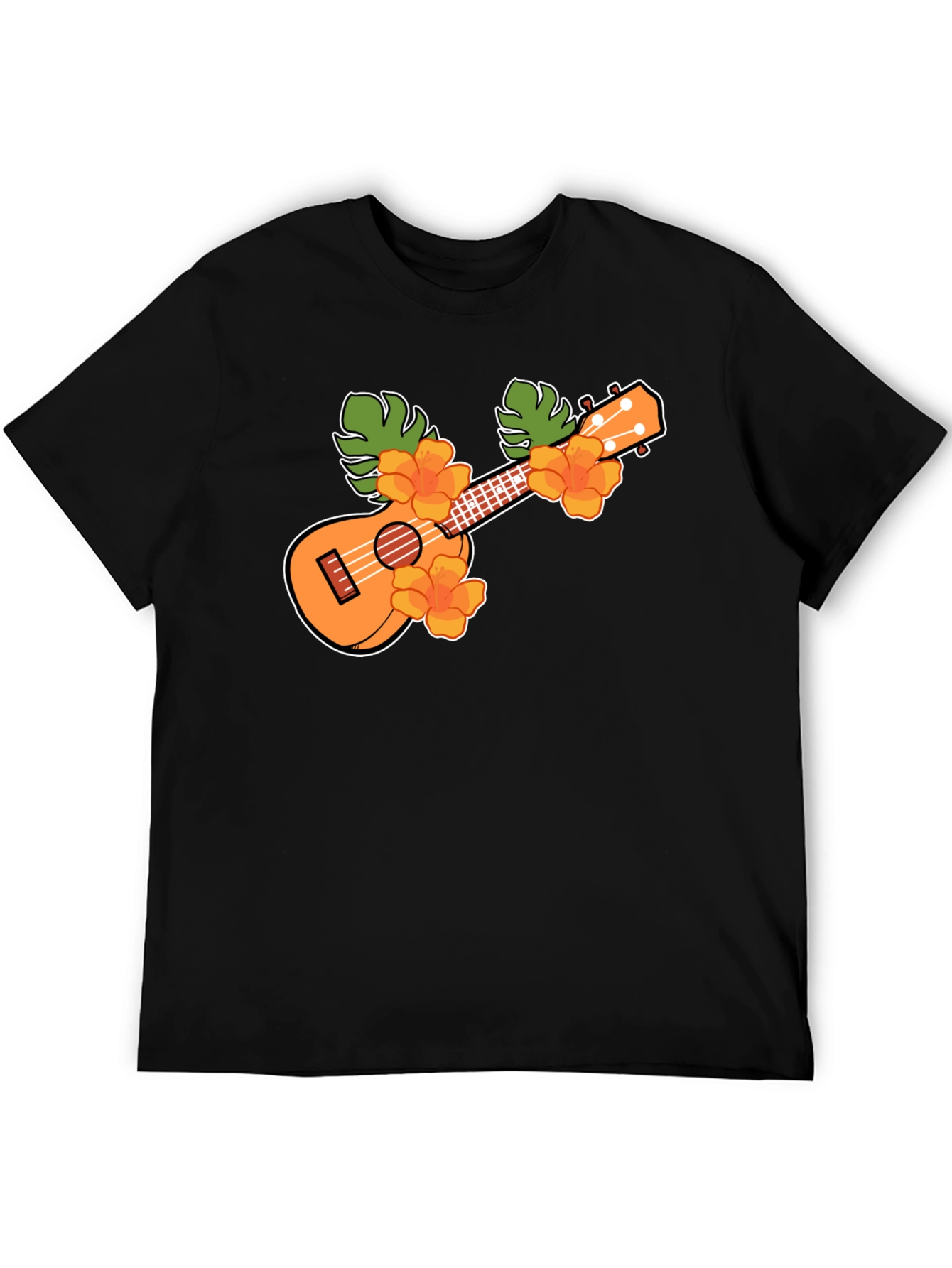 Ukulele Floral T-Shirt - Tropical Music Tee