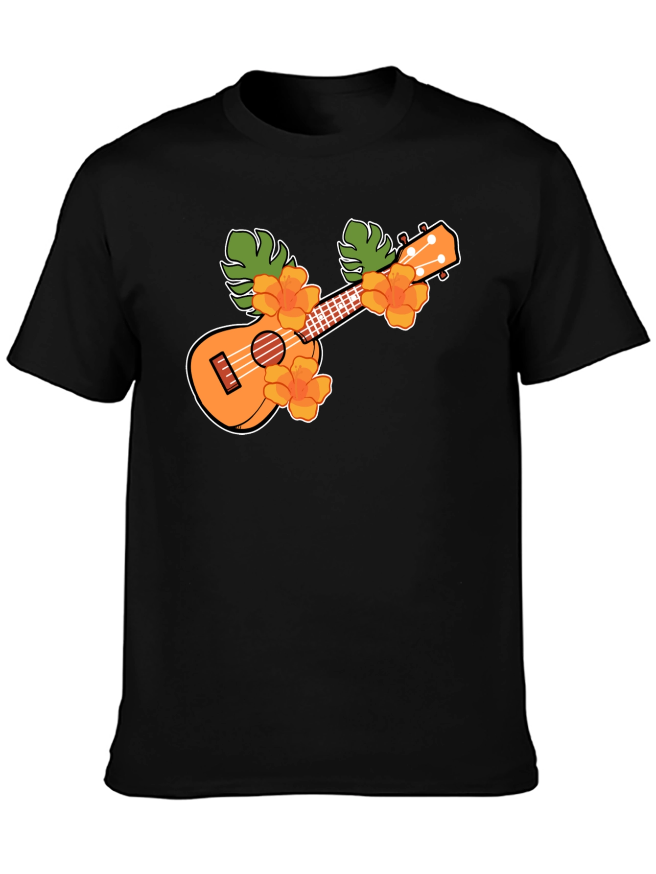 Ukulele Floral T-Shirt - Tropical Music Tee