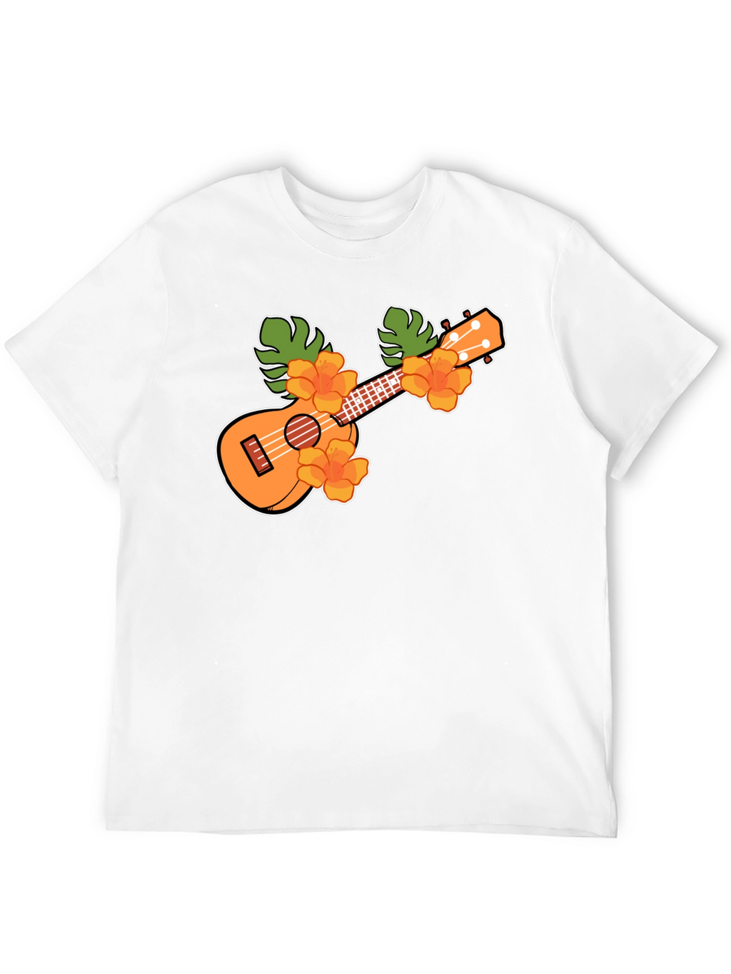 Ukulele Floral T-Shirt - Tropical Music Tee