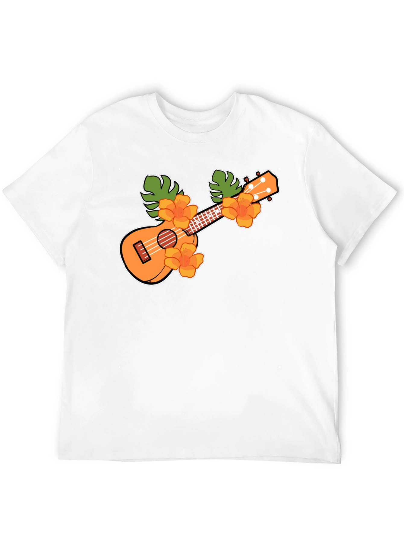 Ukulele Floral T-Shirt - Tropical Music Tee