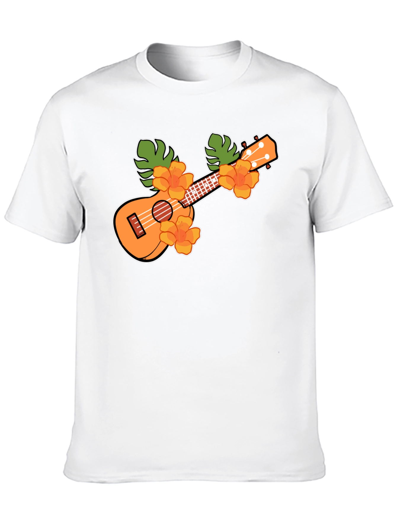 Ukulele Floral T-Shirt - Tropical Music Tee
