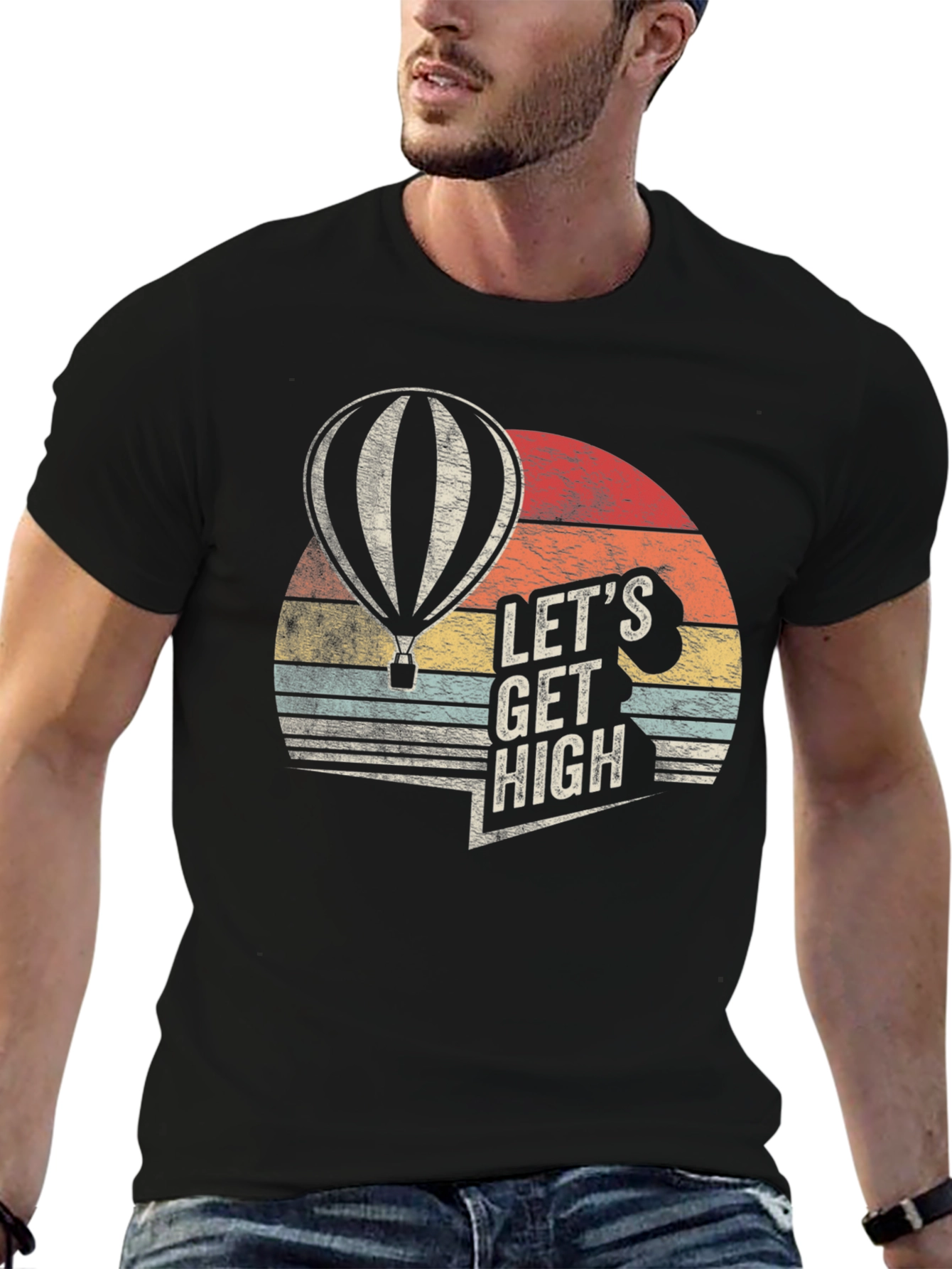 Lets Get High Hot Air Balloon Graphic T-Shirt