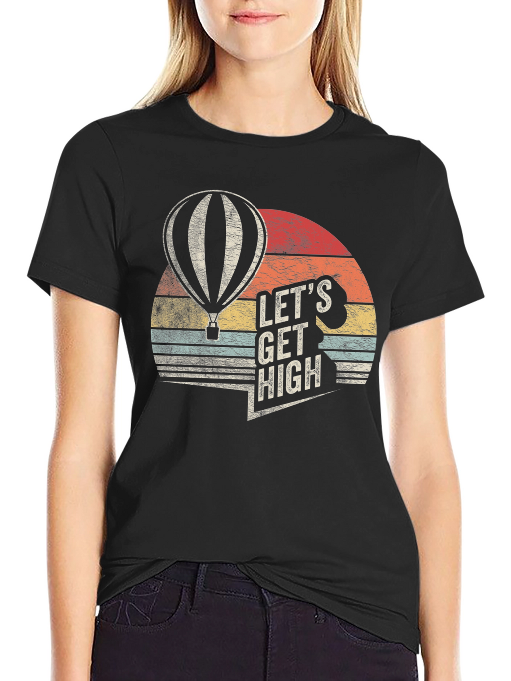 Lets Get High Hot Air Balloon Graphic T-Shirt