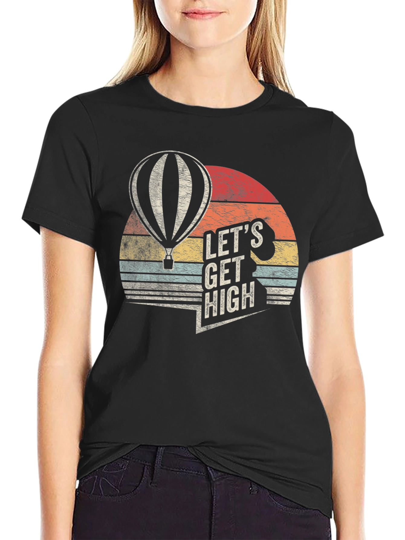 Lets Get High Hot Air Balloon Graphic T-Shirt