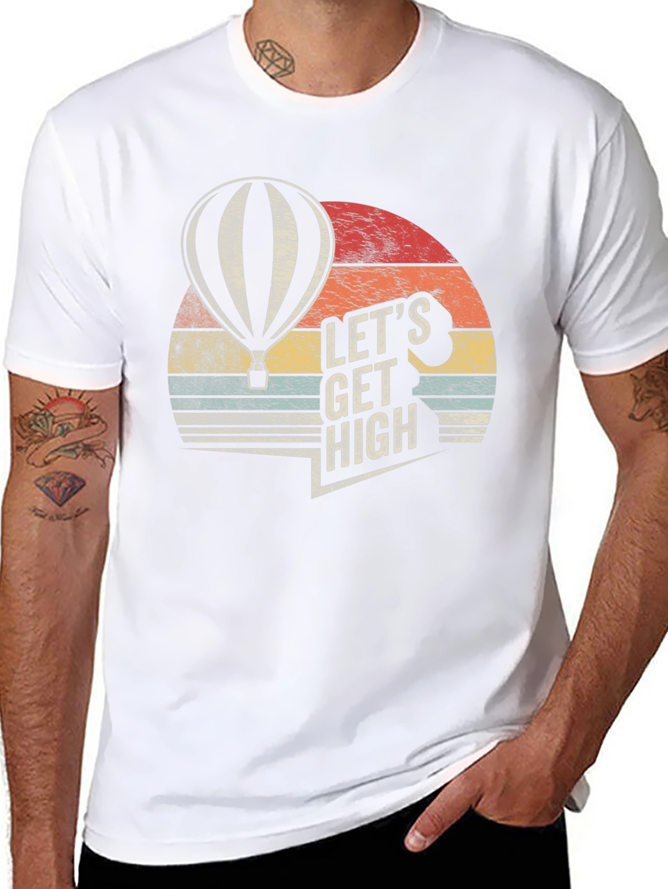 Lets Get High Hot Air Balloon Graphic T-Shirt