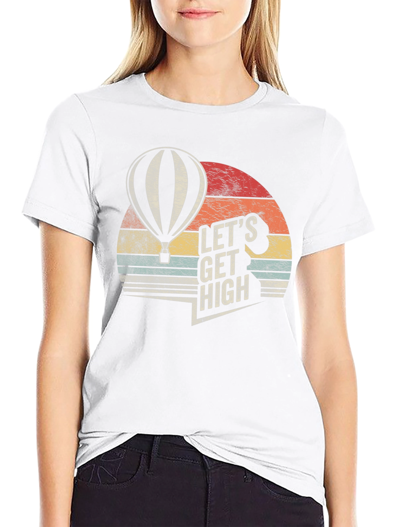 Lets Get High Hot Air Balloon Graphic T-Shirt
