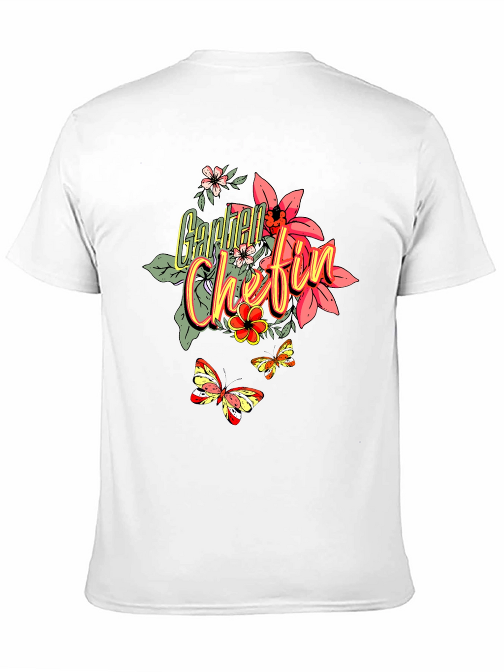 Floral Garden Chefin T-Shirt - Black
