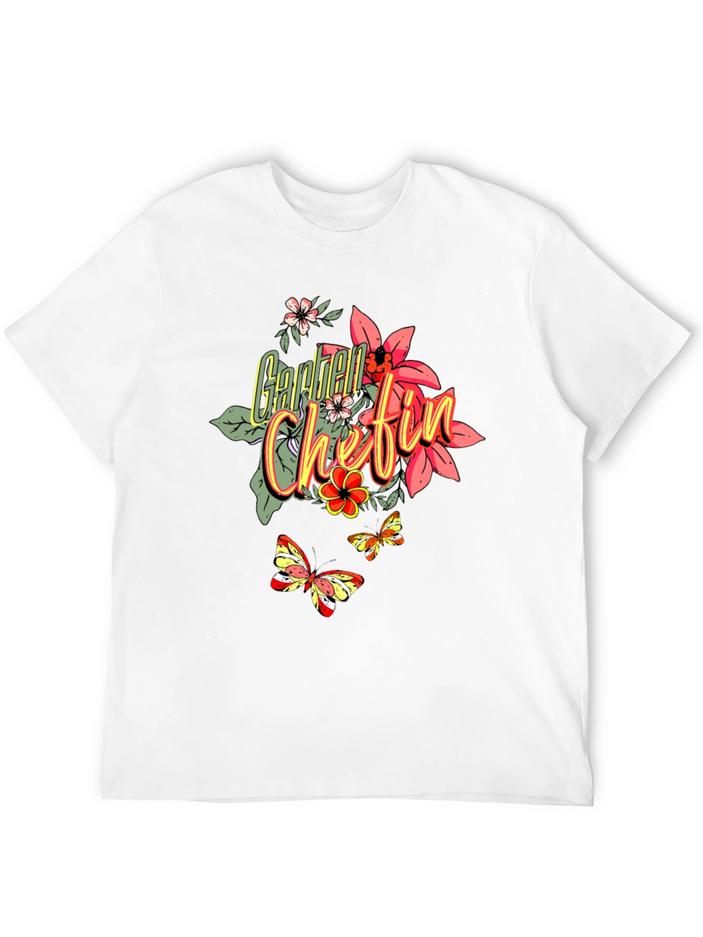 Floral Garden Chefin T-Shirt - Black
