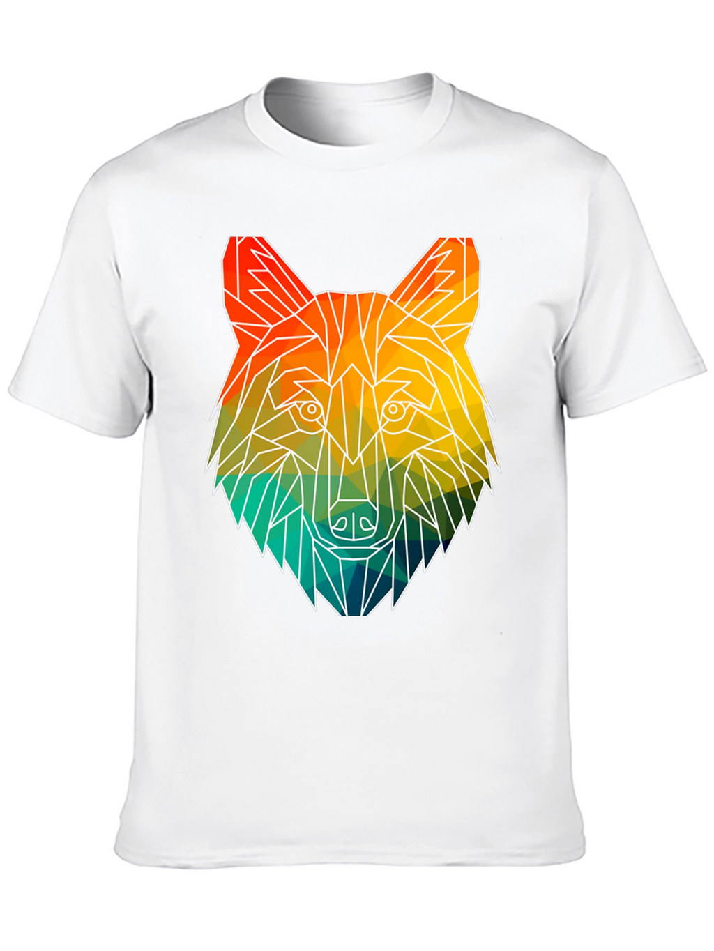 Geometric Wolf Graphic T-Shirt