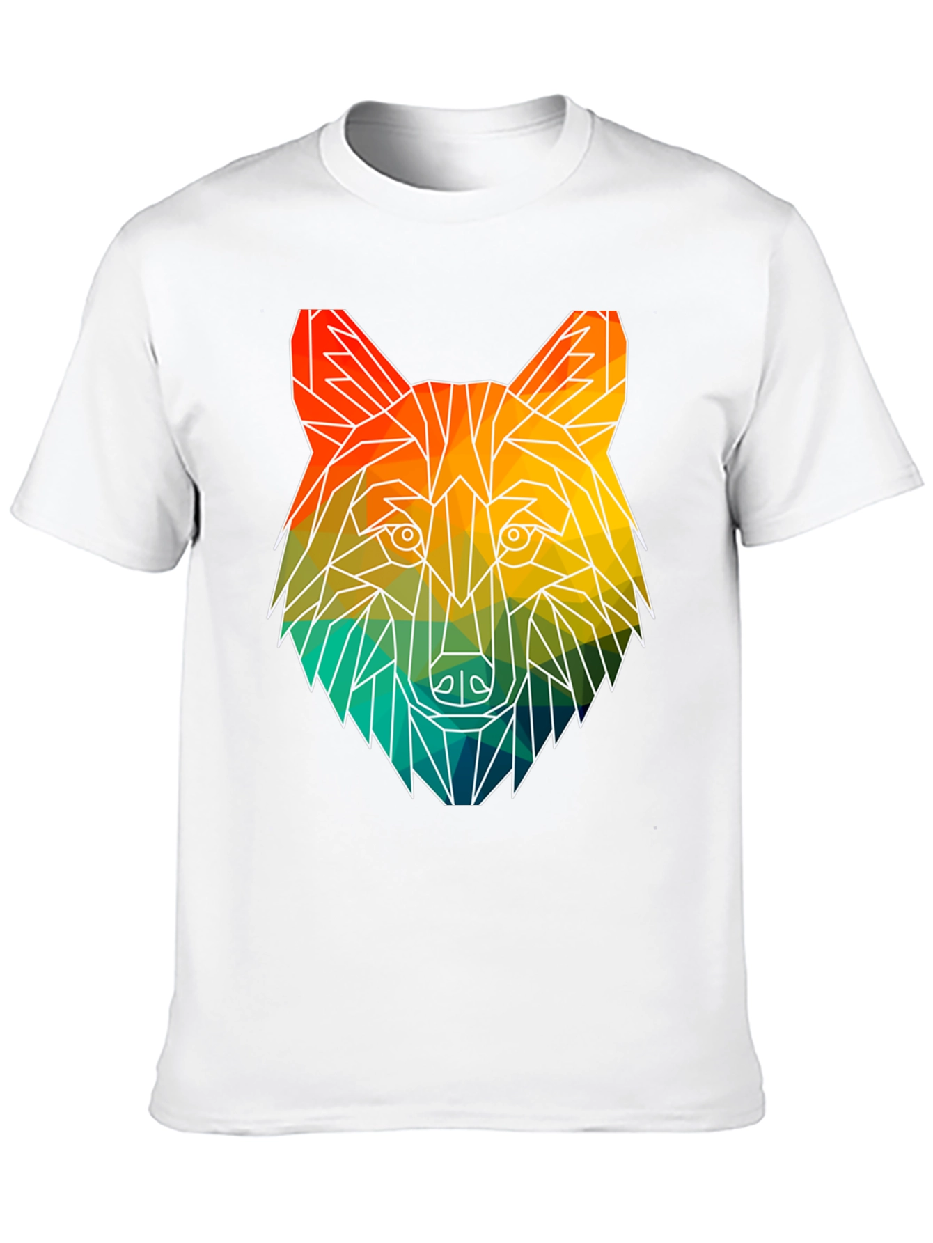 Geometric Wolf Graphic T-Shirt