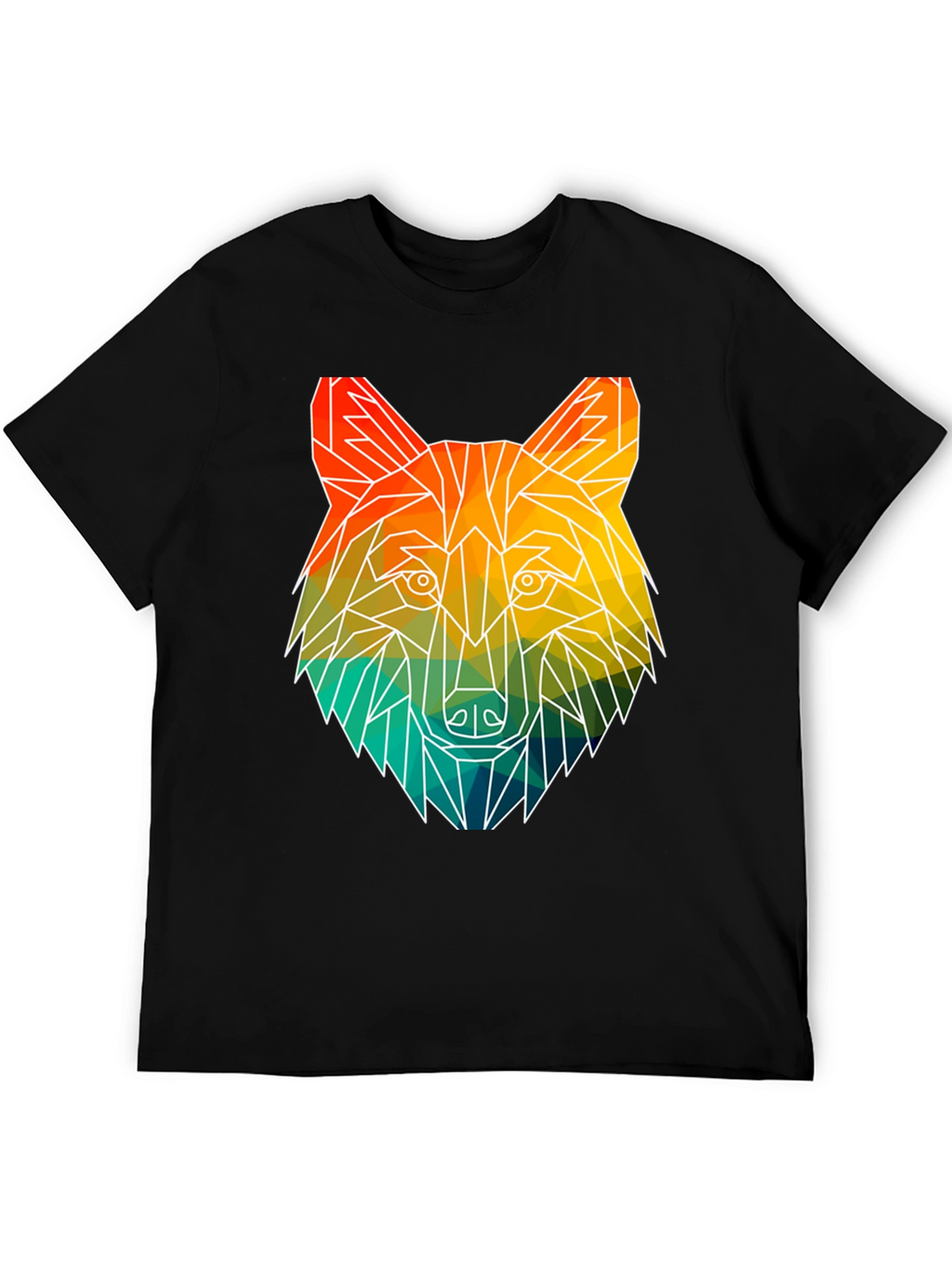 Geometric Wolf Graphic T-Shirt