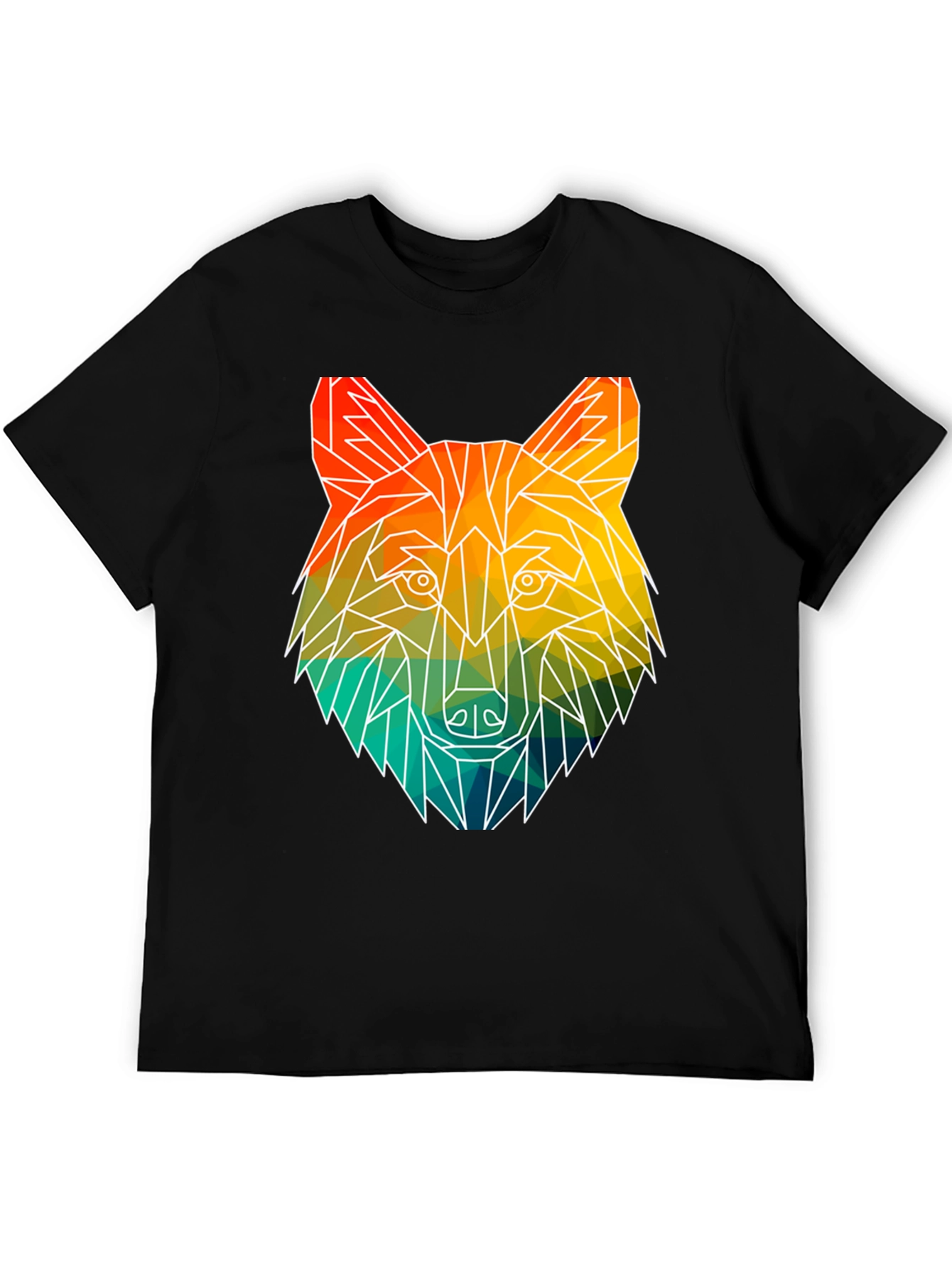 Geometric Wolf Graphic T-Shirt