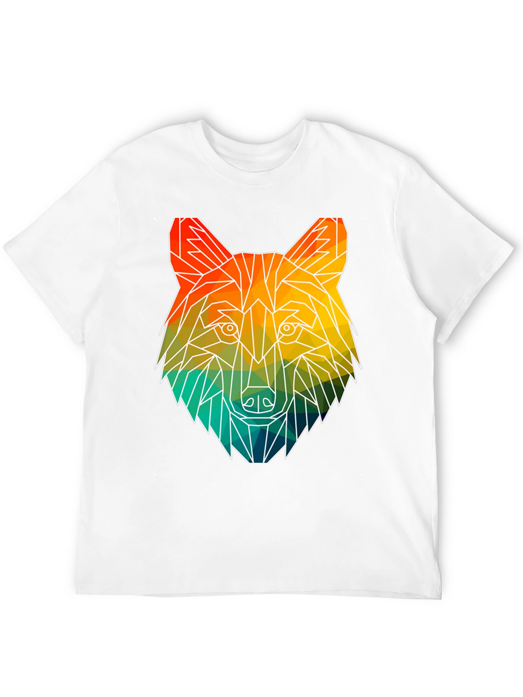 Geometric Wolf Graphic T-Shirt