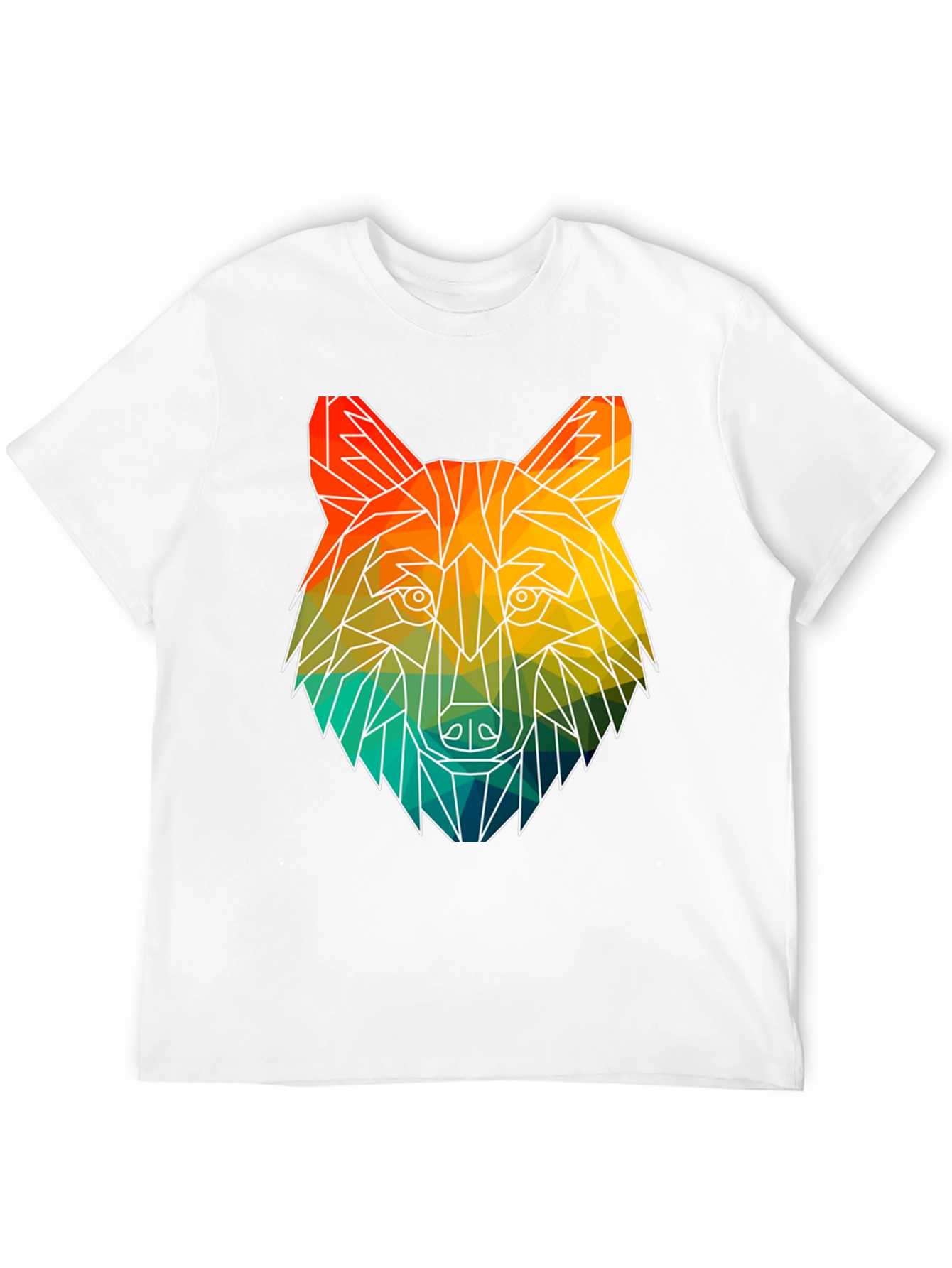 Geometric Wolf Graphic T-Shirt
