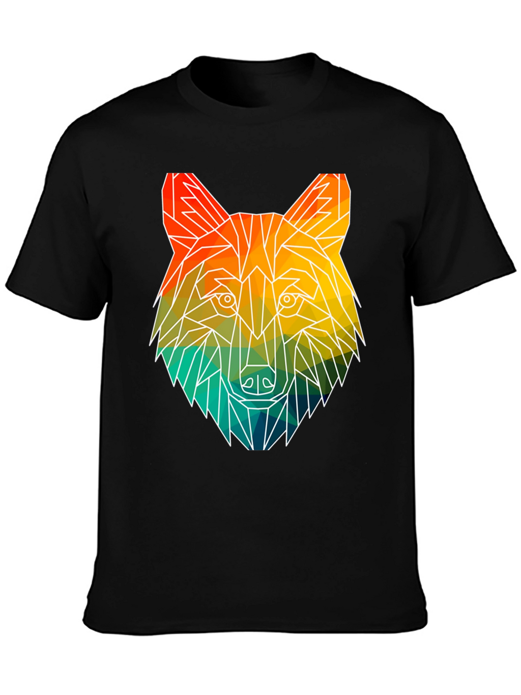 Geometric Wolf Graphic T-Shirt