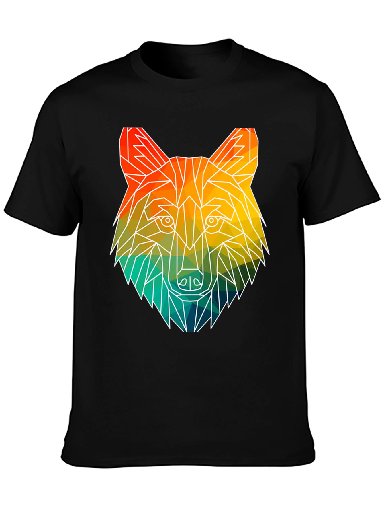 Geometric Wolf Graphic T-Shirt