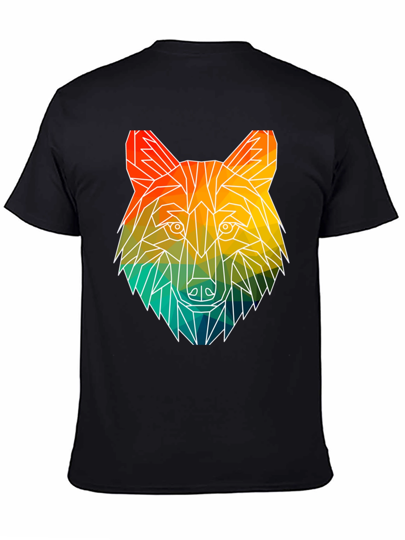 Geometric Wolf Graphic T-Shirt