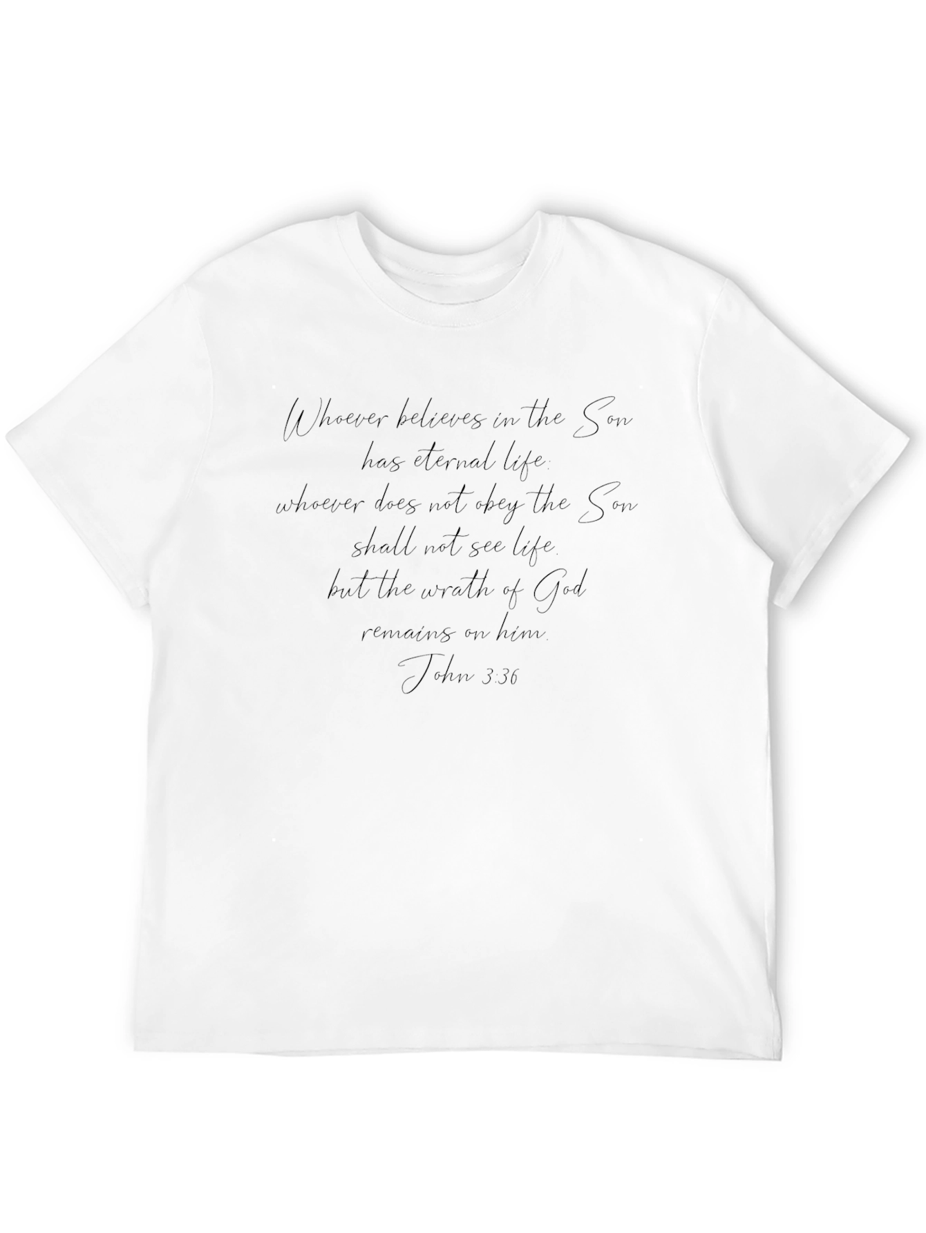 Religious Black T-Shirt Christian Verse John 3:36