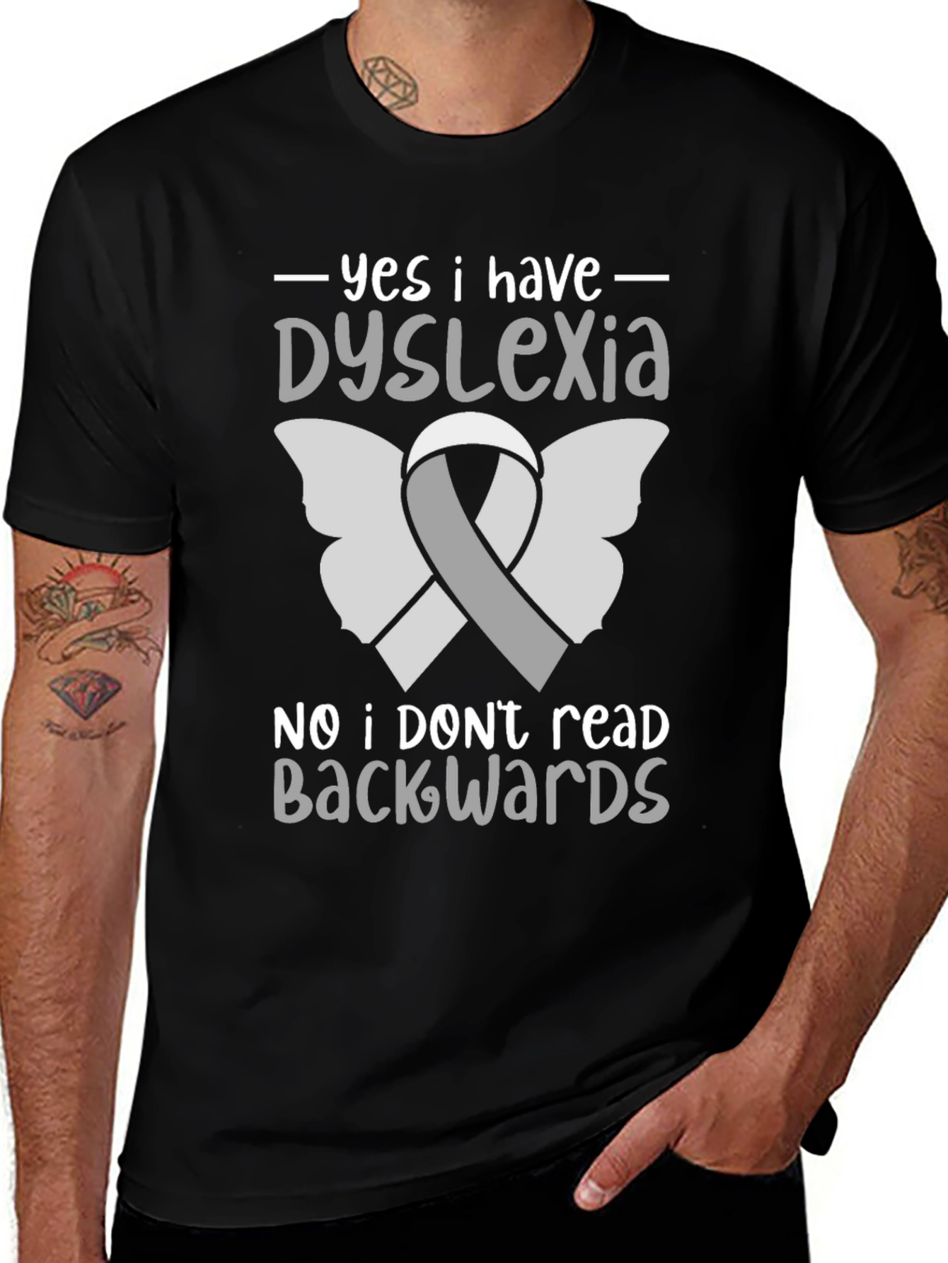 Dyslexia Awareness T-Shirt - Reads Forwards!