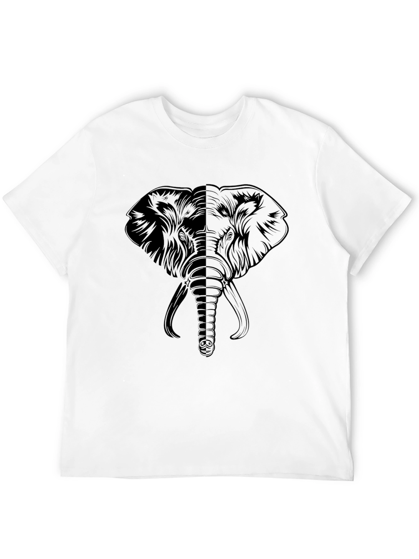 Elephant Graphic Print T-Shirt - Casual Style