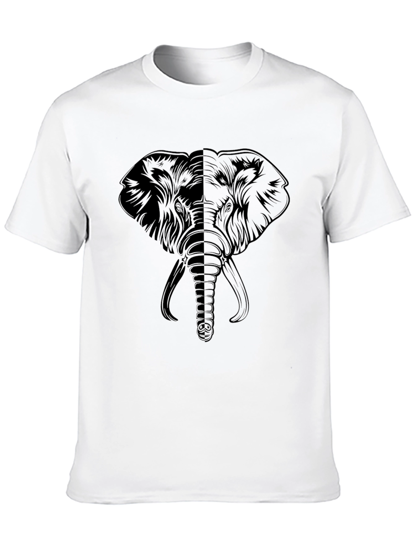Elephant Graphic Print T-Shirt - Casual Style