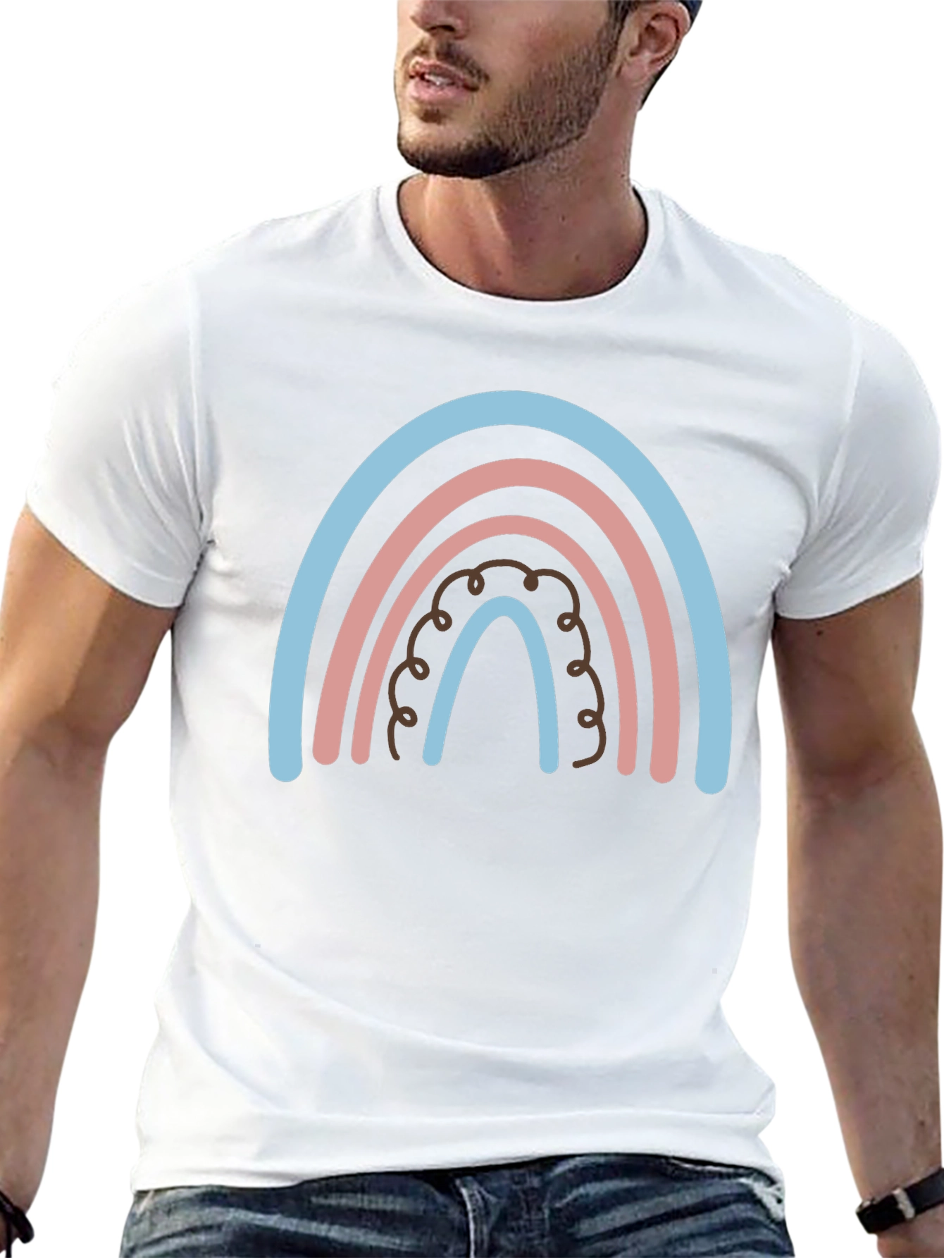 Rainbow Graphic Print Tee - Casual Comfort