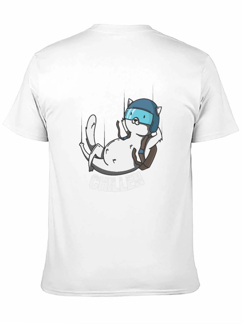 Chillen Cat Skydiver Black T-Shirt