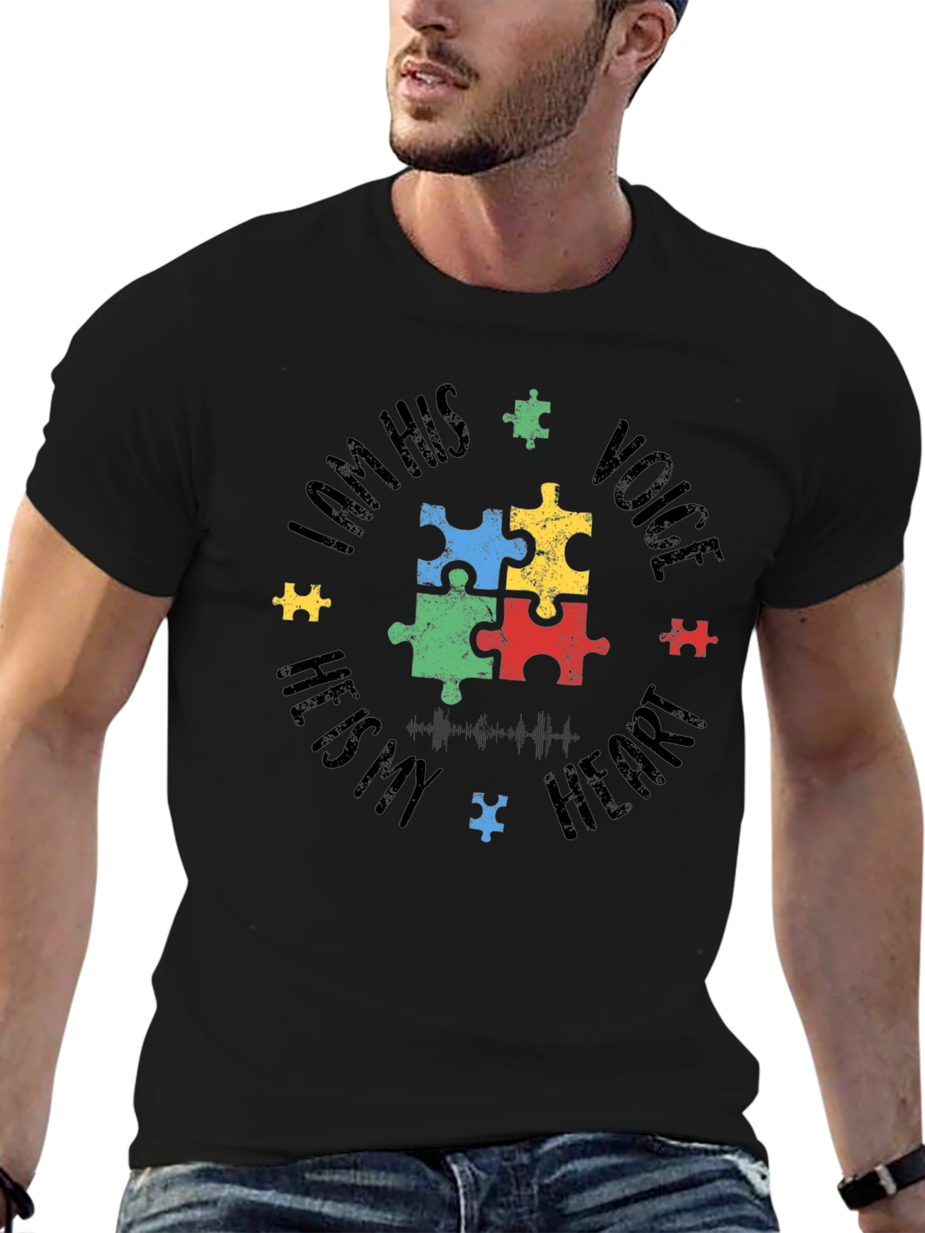Autism Awareness Puzzle Piece Graphic T-Shirt
