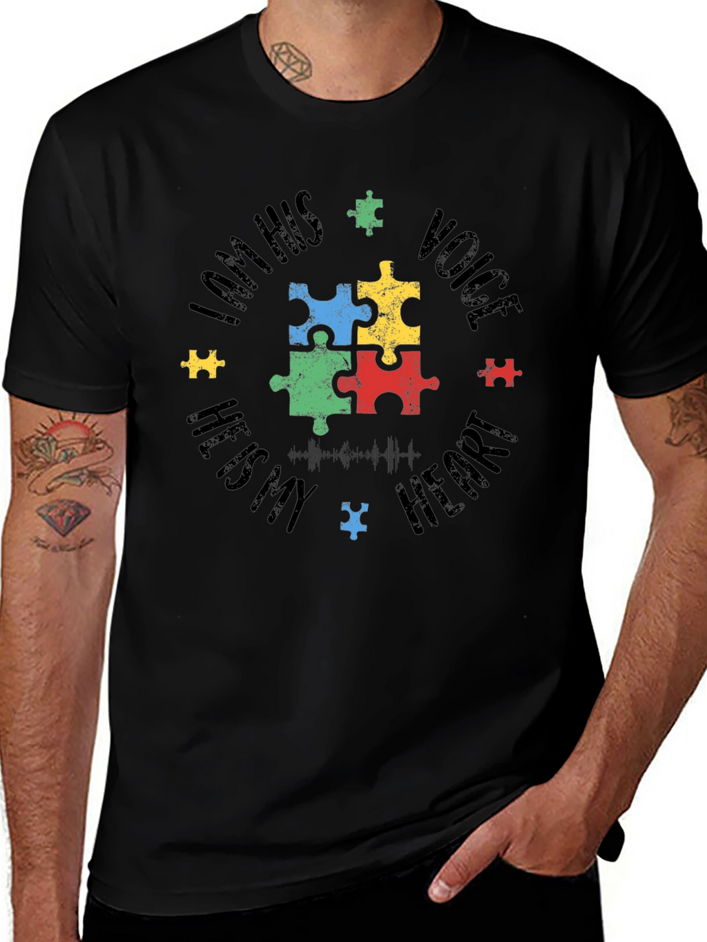 Autism Awareness Puzzle Piece Graphic T-Shirt