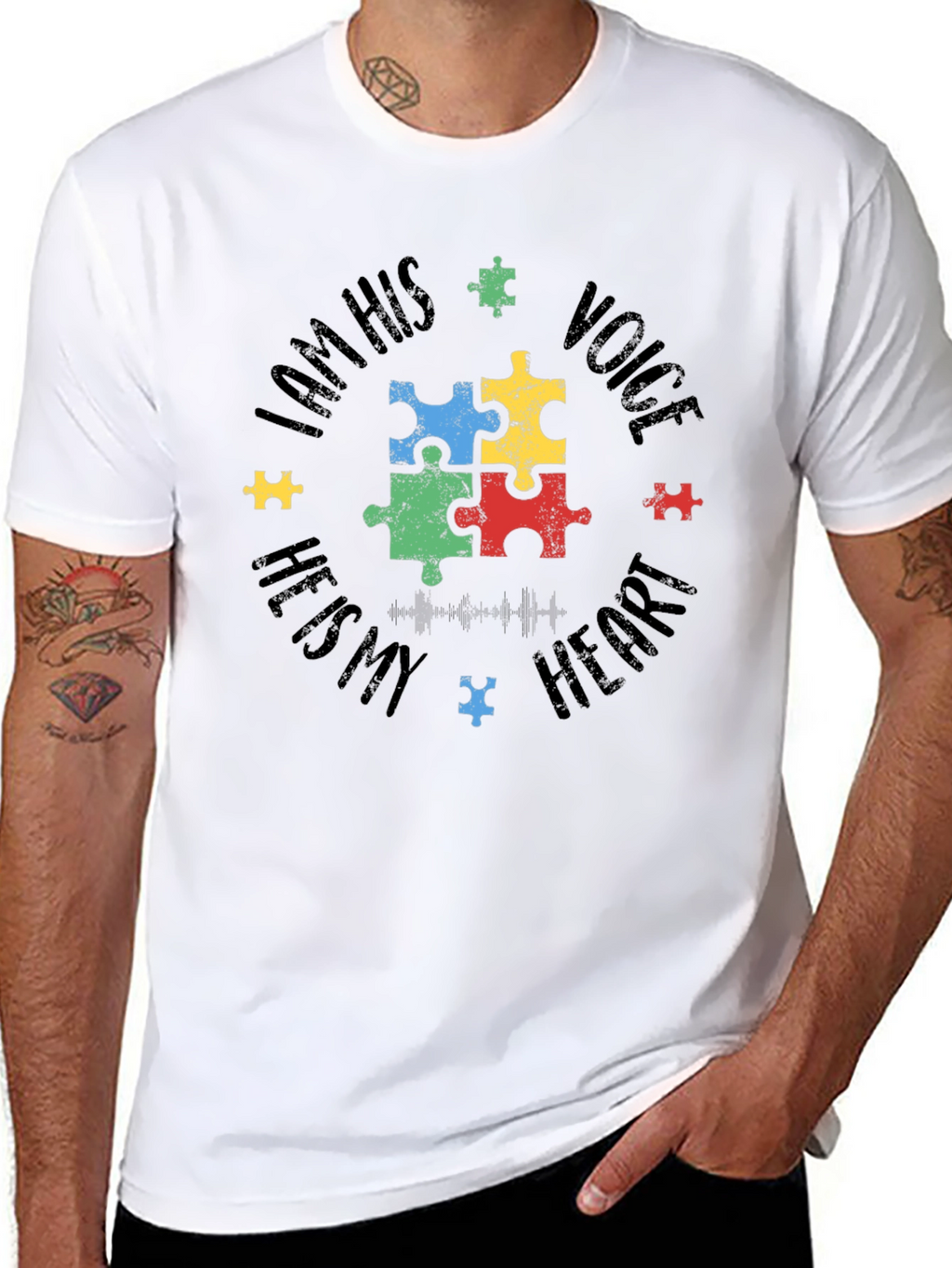 Autism Awareness Puzzle Piece Graphic T-Shirt