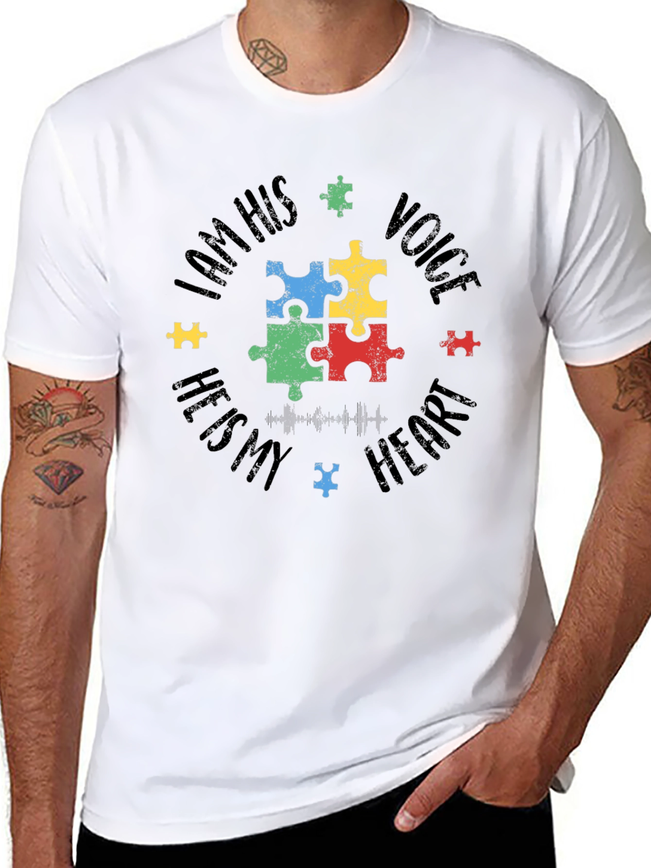 Autism Awareness Puzzle Piece Graphic T-Shirt