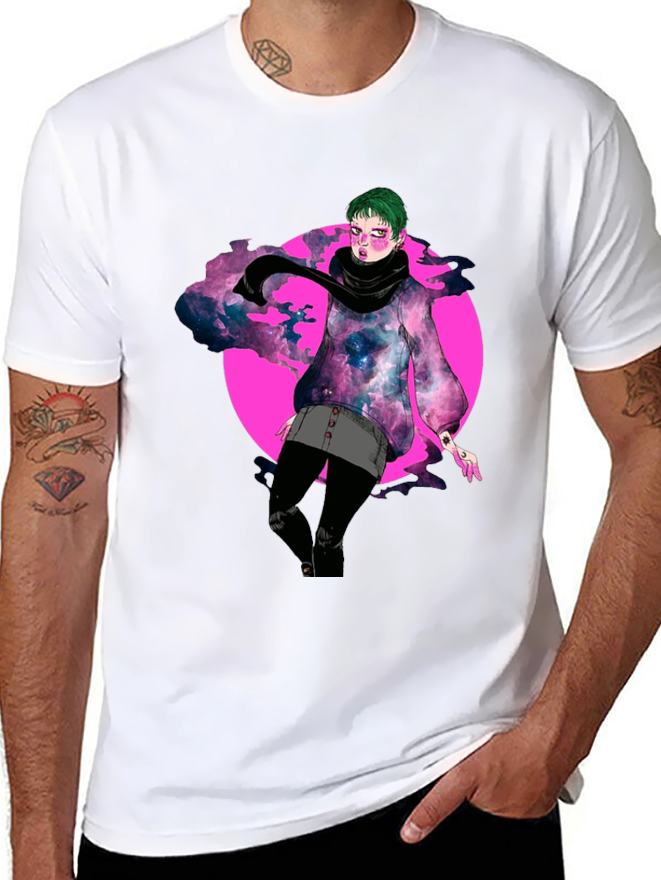 Galaxy Girl Graphic Tee - Unique Design