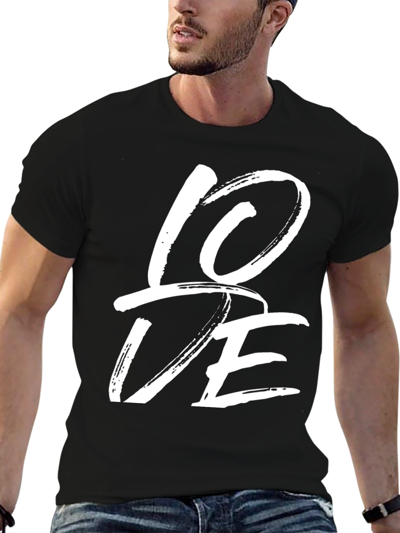 Love Graphic Tee - Stylish Black Casual T-Shirt