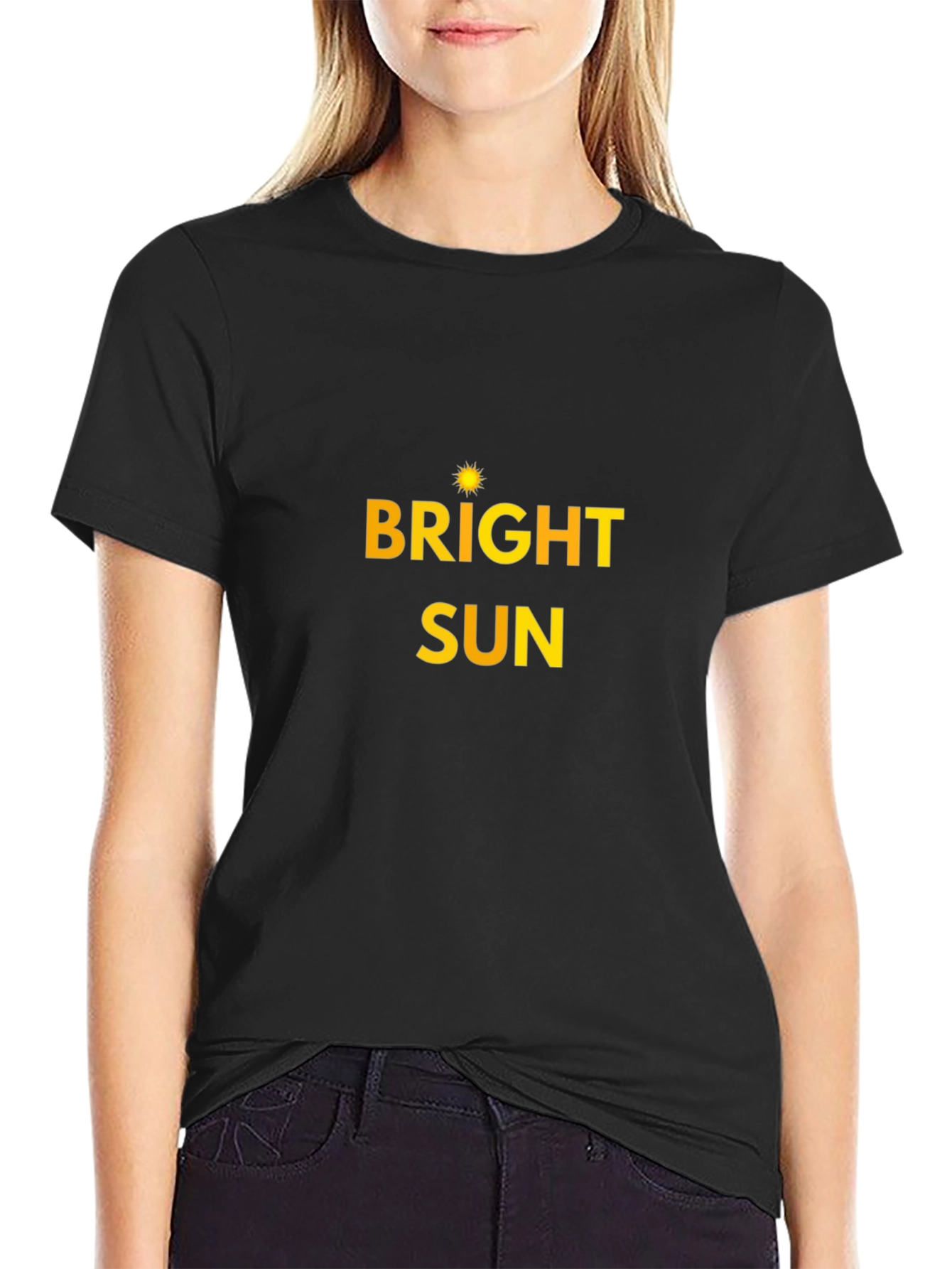 Bright Sun Graphic Tee - Black Cotton T-Shirt