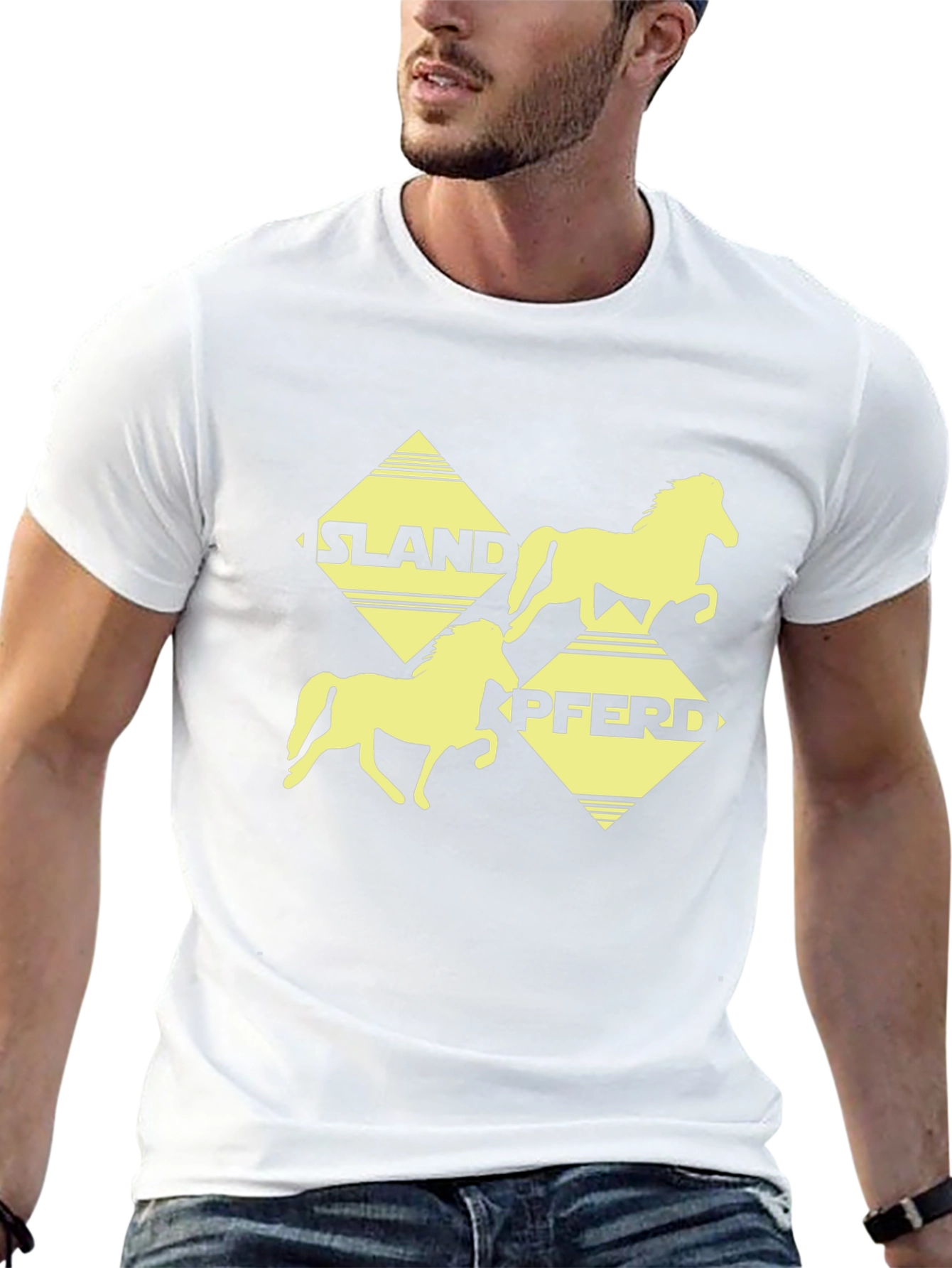 Islandpferd Graphic Tee - Black Cotton T-Shirt