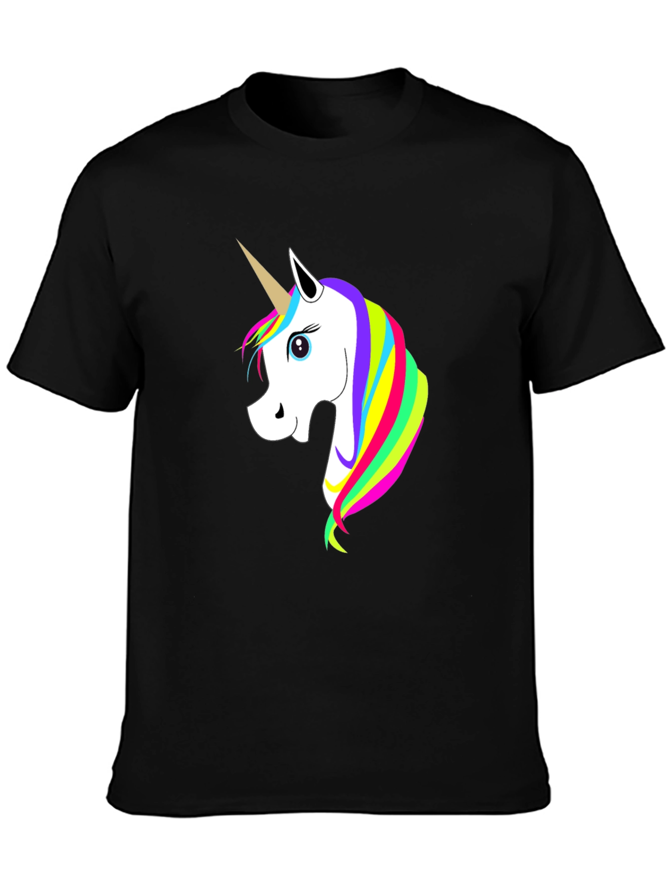Unicorn Graphic Tee - Black Cotton Shirt
