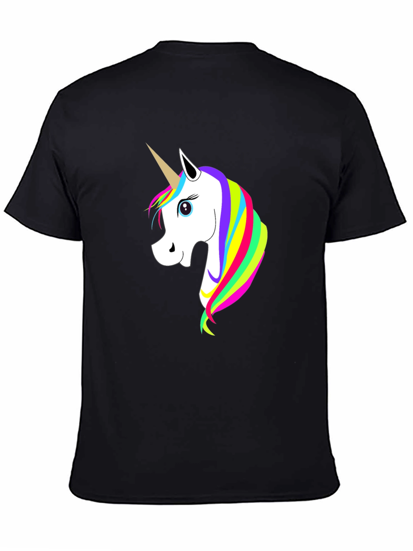 Unicorn Graphic Tee - Black Cotton Shirt