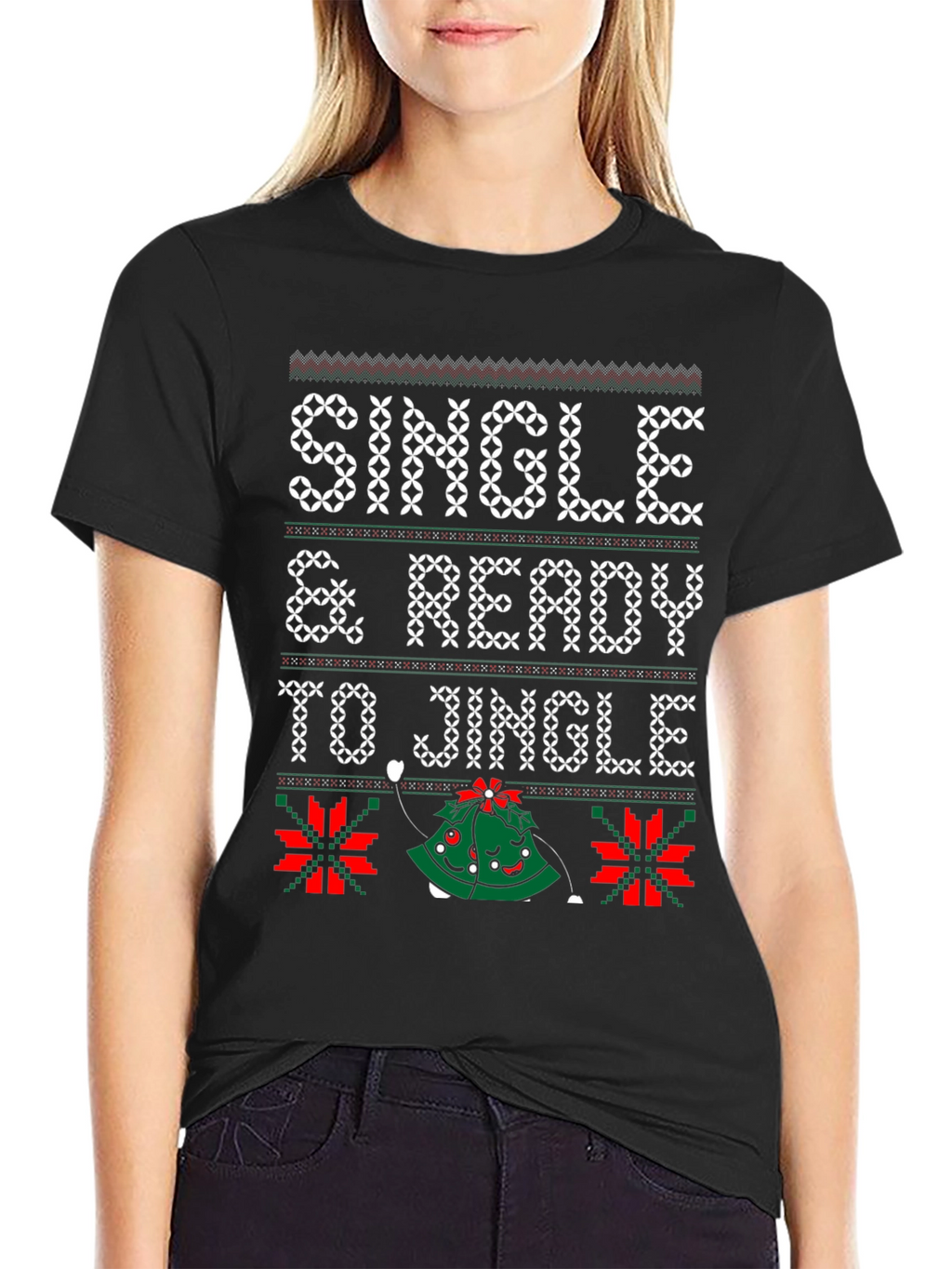 Single & Ready to Jingle Ugly Christmas Sweater T-Shirt