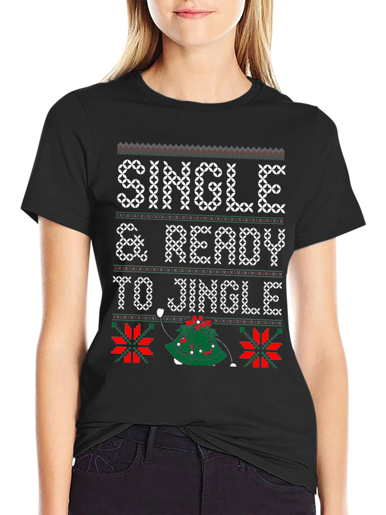 Single & Ready to Jingle Ugly Christmas Sweater T-Shirt