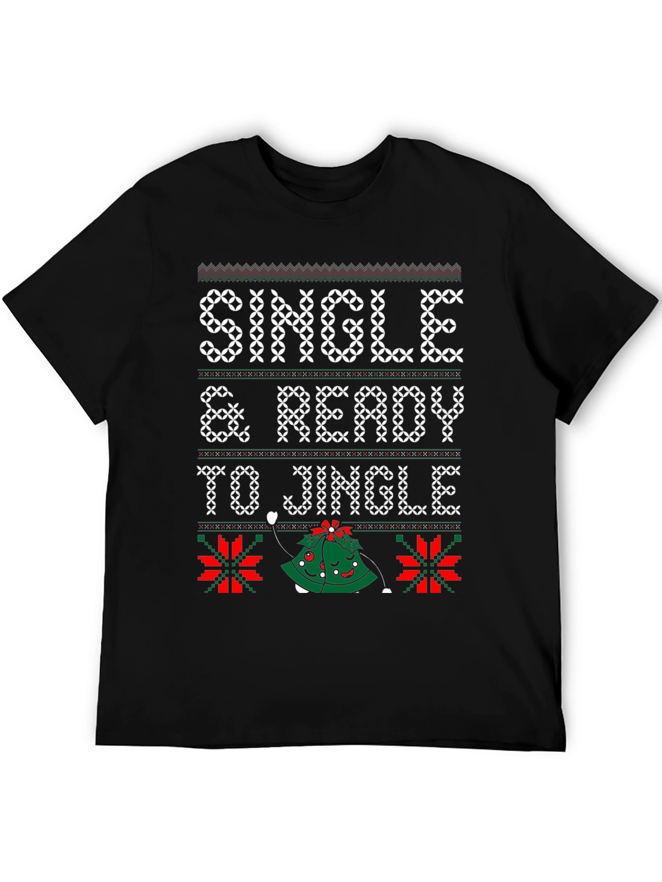Single & Ready to Jingle Ugly Christmas Sweater T-Shirt