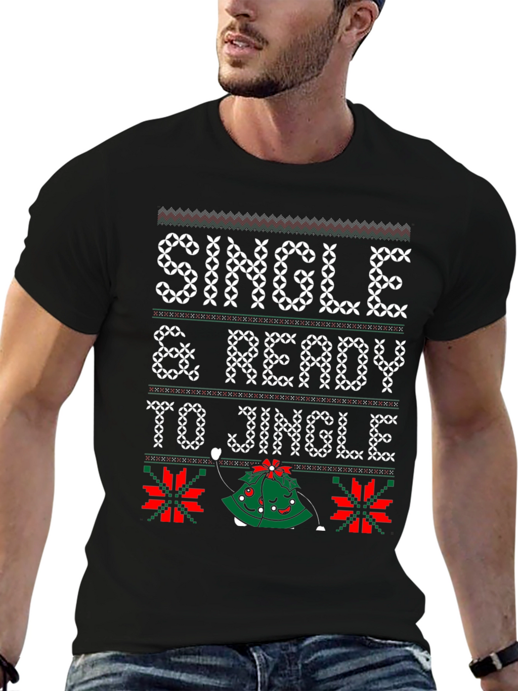 Single & Ready to Jingle Ugly Christmas Sweater T-Shirt
