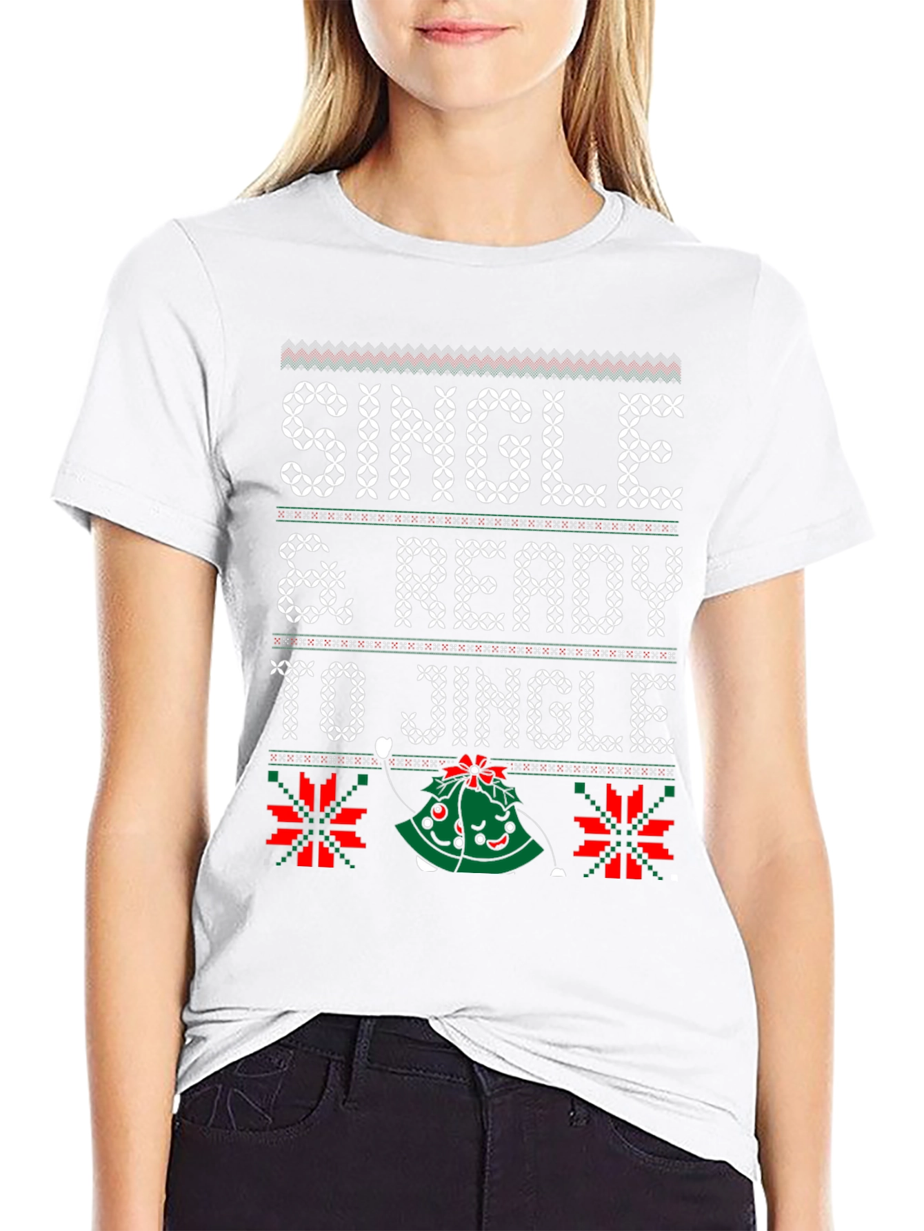 Single & Ready to Jingle Ugly Christmas Sweater T-Shirt